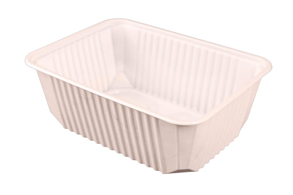 Négyszögletes doboz fehér, 1000 ml, 183x132x65, PP