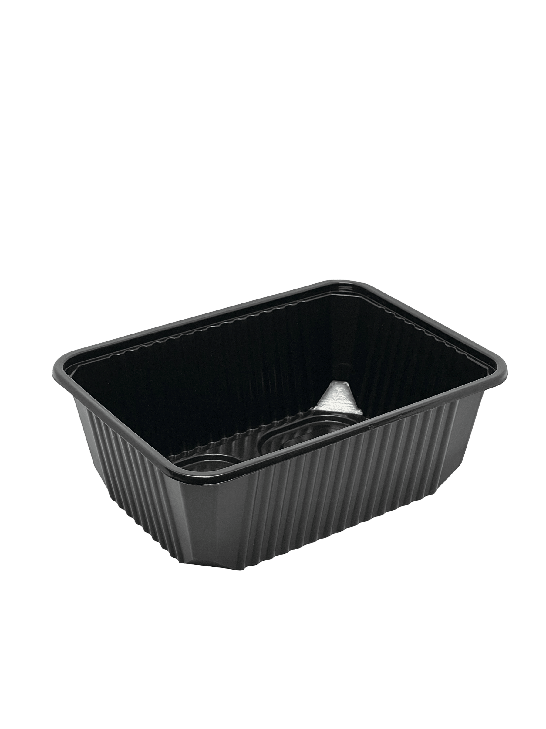 Négyszögletes doboz fekete, 1000 ml, 183x132x65, PP