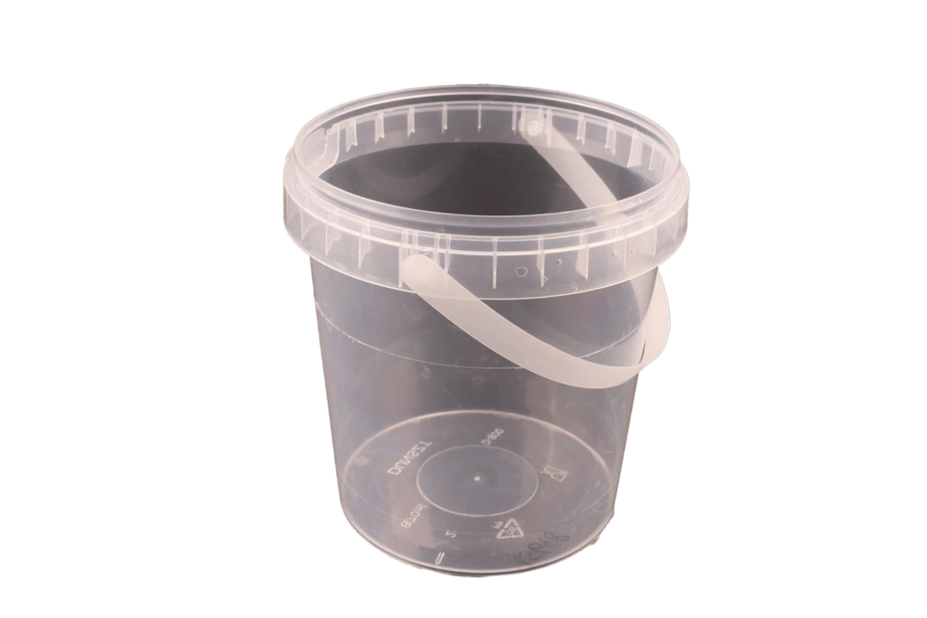 Dézsmazáras vödör PP, 870ml, natúr, füllel
