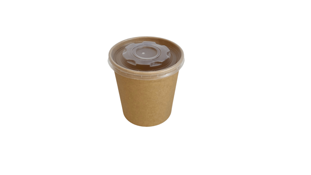 Leveses pohár, Kraft papír+PE, 470 ml, barna