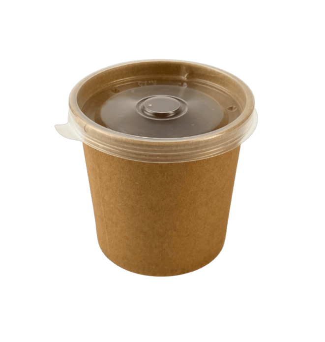 Leveses pohár, Kraft papír+PE, 350 ml, barna