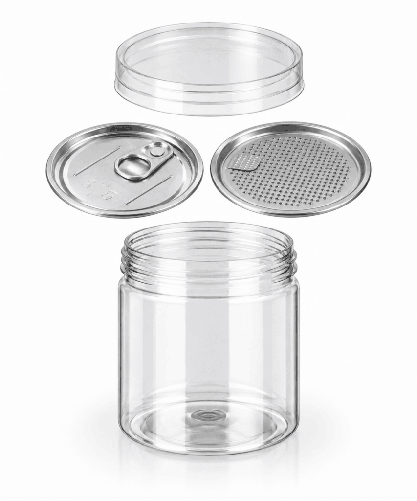 FreshBox üveg, PET, 330 ml, 85/70 mm, Easy Open ALU fedéllel, PET csavaros fedéllel