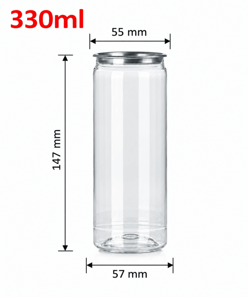 FreshBox Drink italokhoz, PET, 330 ml, 57 mm, Half-Open ALU fedéllel