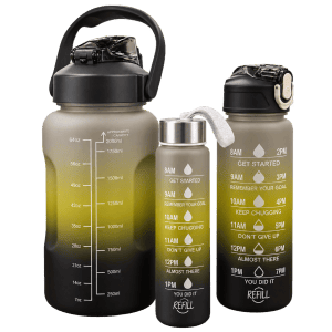 Motivációs kulacs 3-részes, 500-900-2000 ml, szürke