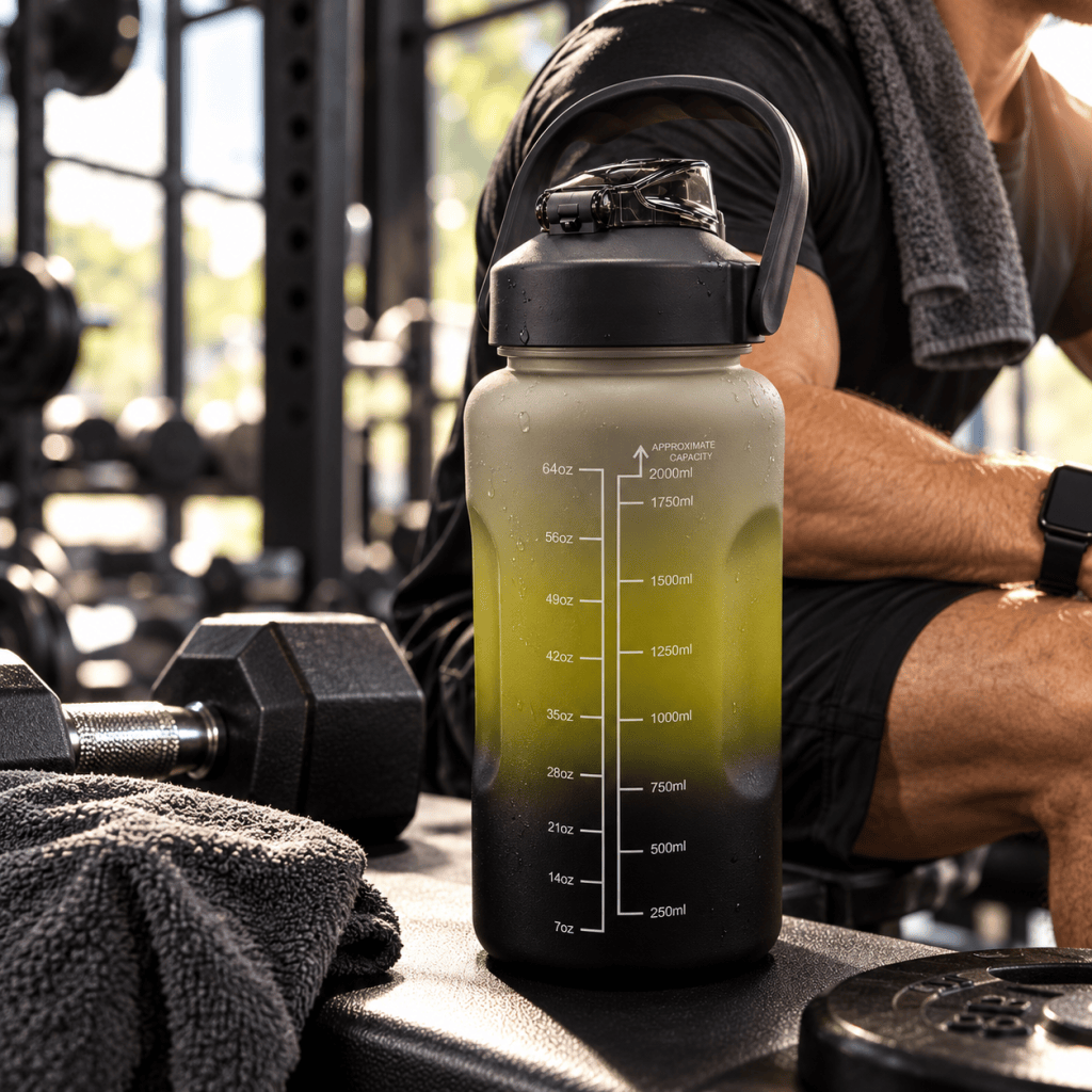 Motivációs kulacs 3-részes, 500-900-2000 ml, szürke