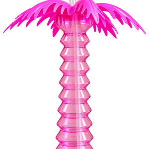 Pálma tetős jégkása pohár szívószállal, pink
