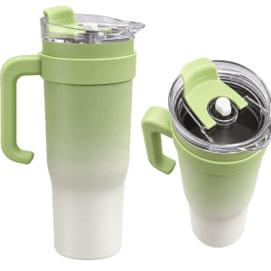 Prémium fém utazó termosz  1200 ml, zöld-fehér